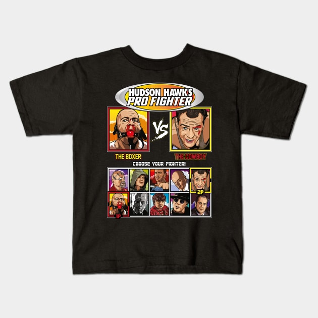 Hudson Hawks Pro Fighter - Bruce Willis VS Kids T-Shirt by RetroReview